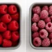 Image montrant des framboises fraîches et congelées