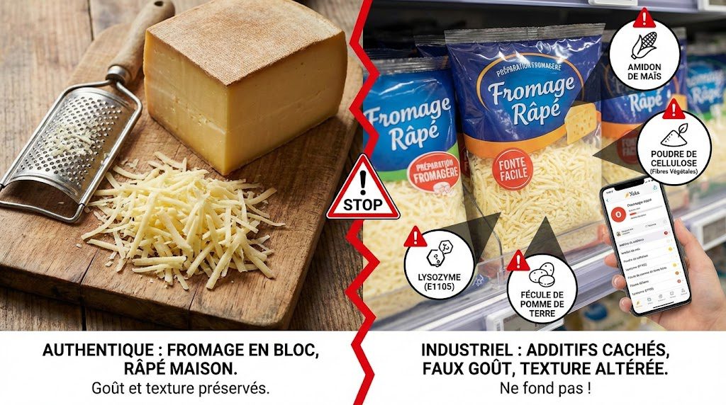 Image illustrant le fait qu'il faut bien chosir son fromage râpé.