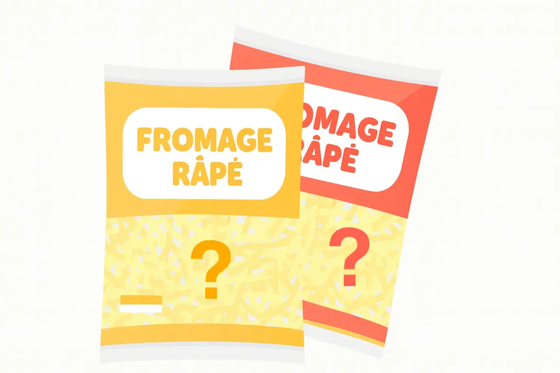 image montrant du fromage râpé qui questionne sur ce que ces sachets contiennent vraiment